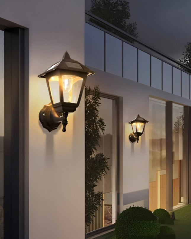 Kinkiet Solarny Zewnętrzny z Nowoczesnym Designem – Ekologiczne Oświetlenie do Ogrodów i Tarasów, IP65, E27 LED 0