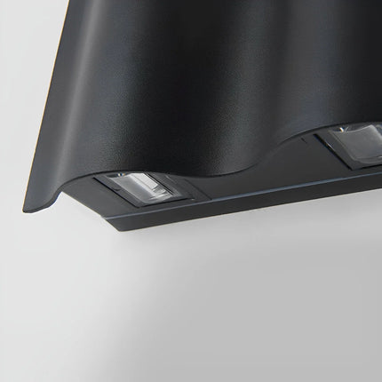 Kinkiet zewnętrzny elewacyjny w matowym aluminium, czarny, z efektem fali wodnej i dwuk 6