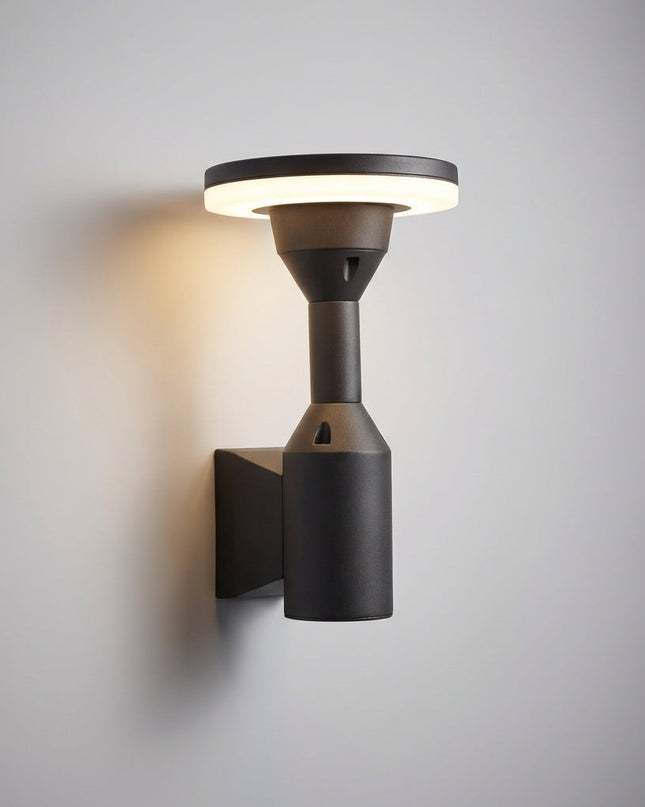 Kinkiet zewnętrzny LED z aluminiową obudową w nowoczesnym czarnym designie, odporny na war 0
