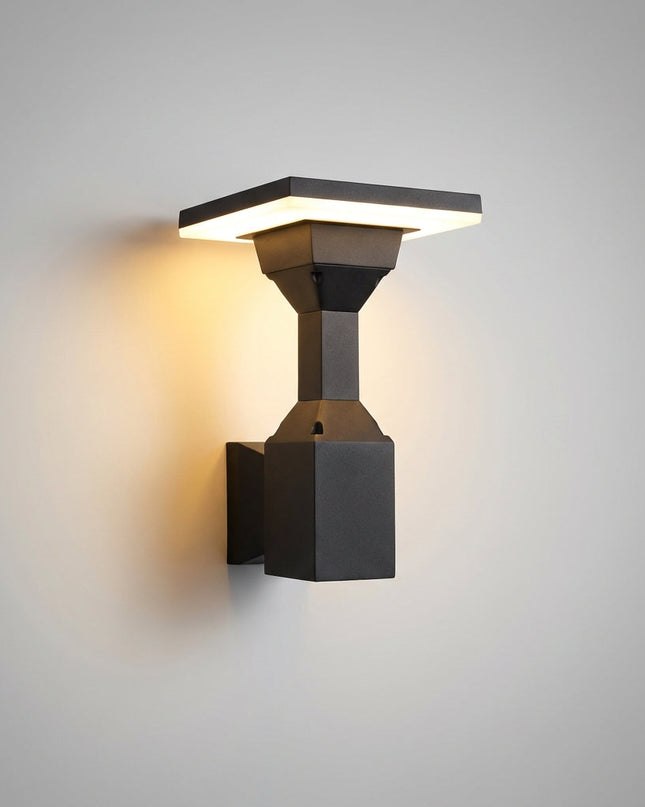 Kinkiet zewnętrzny LED z aluminiową obudową w nowoczesnym czarnym designie, odporny na war 4