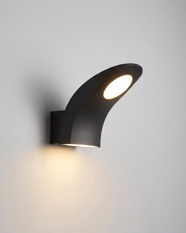 Kinkiet zewnętrzny LED z aluminiową obudową w nowoczesnym czarnym designie, odporny na war 5
