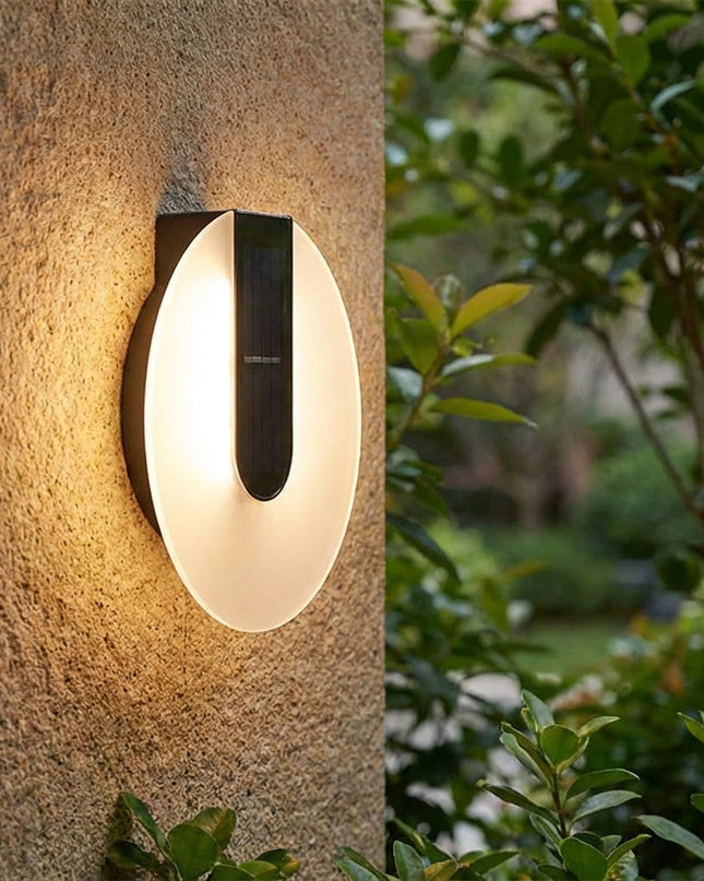 Kinkiet zewnętrzny LED o okrągłym profilu, czarny, nowoczesny design, odporny na 0