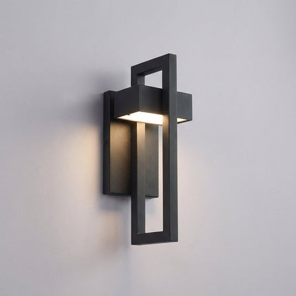 Nowoczesny czarny aluminiowy kinkiet zewnętrzny LED o regulowanej temperaturze barwowej IP65, idealny 0