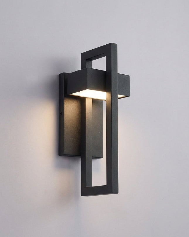 Nowoczesny czarny aluminiowy kinkiet zewnętrzny LED o regulowanej temperaturze barwowej IP65, idealny 0