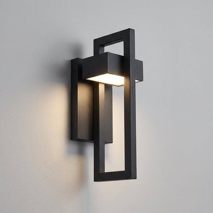 Nowoczesny czarny aluminiowy kinkiet zewnętrzny LED o regulowanej temperaturze barwowej IP65, idealny 2