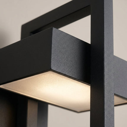 Nowoczesny czarny aluminiowy kinkiet zewnętrzny LED o regulowanej temperaturze barwowej IP65, idealny 3
