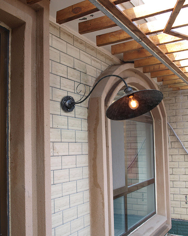 Kinkiet Zewnętrzny Wodoodporny IP65 w Stylu Vintage, Metalowy Czarny i Antyczne Srebro, Oświetlenie do Tarasu i Dziedzińca 0