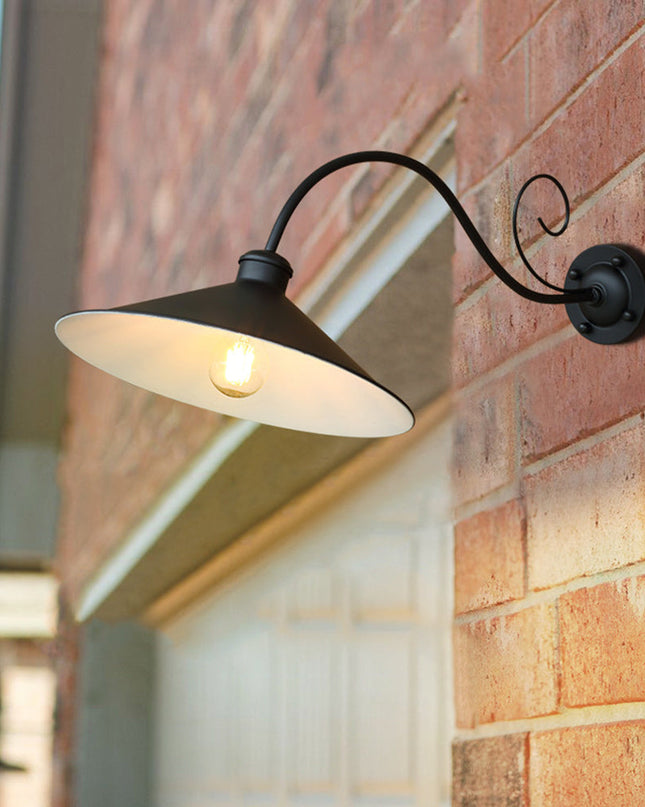 Kinkiet Zewnętrzny Wodoodporny IP65 w Stylu Vintage, Metalowy Czarny i Antyczne Srebro, Oświetlenie do Tarasu i Dziedzińca 2