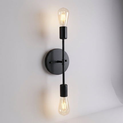Kinkiet w stylu vintage z dwoma źródłami światła do luster i korytarzy – miękkie, ciepłe światło, pionowy design 0