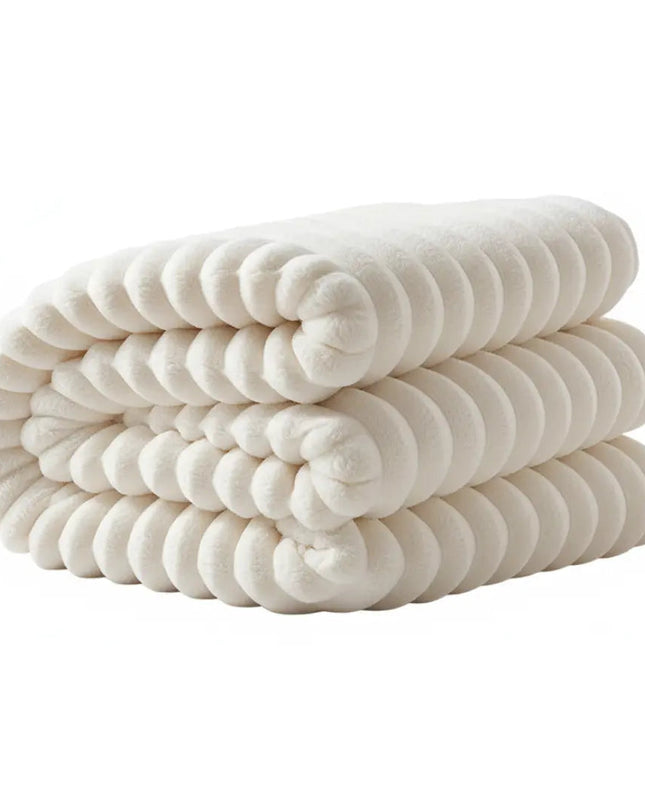 Koc Polarowy Beżowy w Kratę 200x230 cm – Miękki, Wytrzymały i Łatwy w Pielęgnacji 0