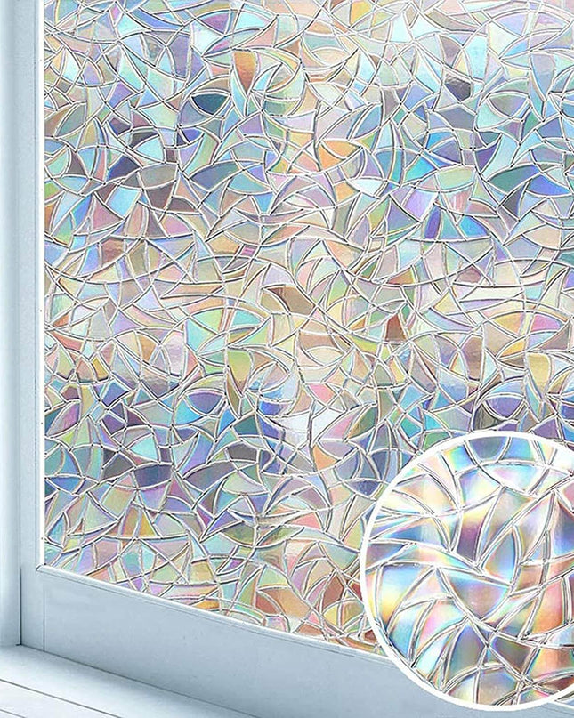 Kolorowa folia na okno z trójwymiarową tęczą 0