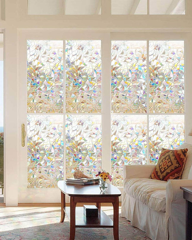 Kolorowa folia na okno z trójwymiarową tęczą 2