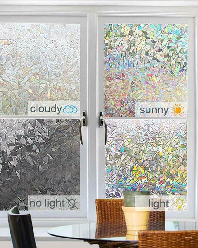 Kolorowa folia na okno z trójwymiarową tęczą 3