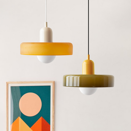 Kolorowa szklana lampa wisząca w stylu Bauhaus – nowoczesna lampa wisząca do użytku wewnątrz pomieszczeń 3