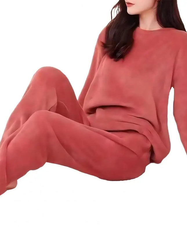 Komfortowy polar | Komplet piżamowy z materiału przeciwzamarzaniowego na przytulne wieczory 0