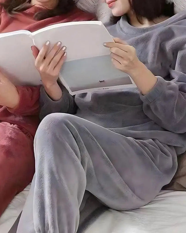 Komfortowy polar | Komplet piżamowy z materiału przeciwzamarzaniowego na przytulne wieczory 1