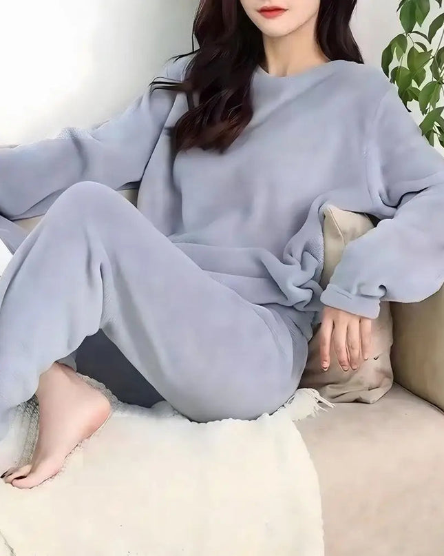 Komfortowy polar | Komplet piżamowy z materiału przeciwzamarzaniowego na przytulne wieczory 3