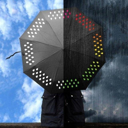 Kompaktowy Parasol 40 cali Zmieniający Kolor Pod Wpływem Wilgoci – Chromatyczny Efekt Deszczu 0
