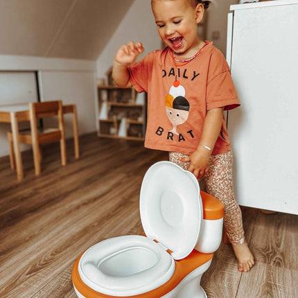 Kompaktowy Trener Nocnikowy z Dźwiękiem Spłukiwania dla Dzieci – Zabawny Design, Łatwy w Użyciu, Materiał PVC 5