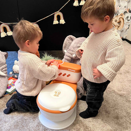 Kompaktowy Trener Nocnikowy z Dźwiękiem Spłukiwania dla Dzieci – Zabawny Design, Łatwy w Użyciu, Materiał PVC 7