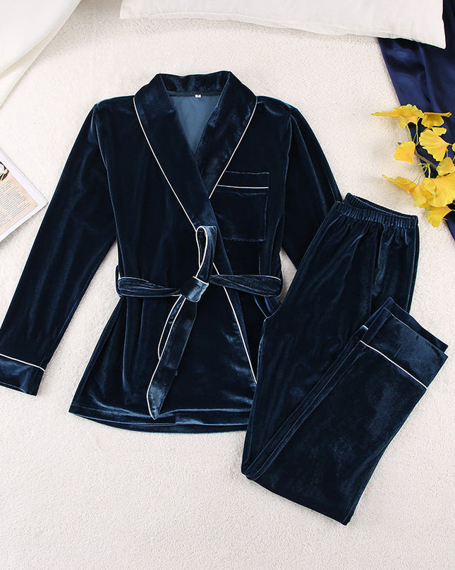 Komplet Kimono z Aksamitu dla Kobiet – Elegancki Szlafrok i Piżama 0