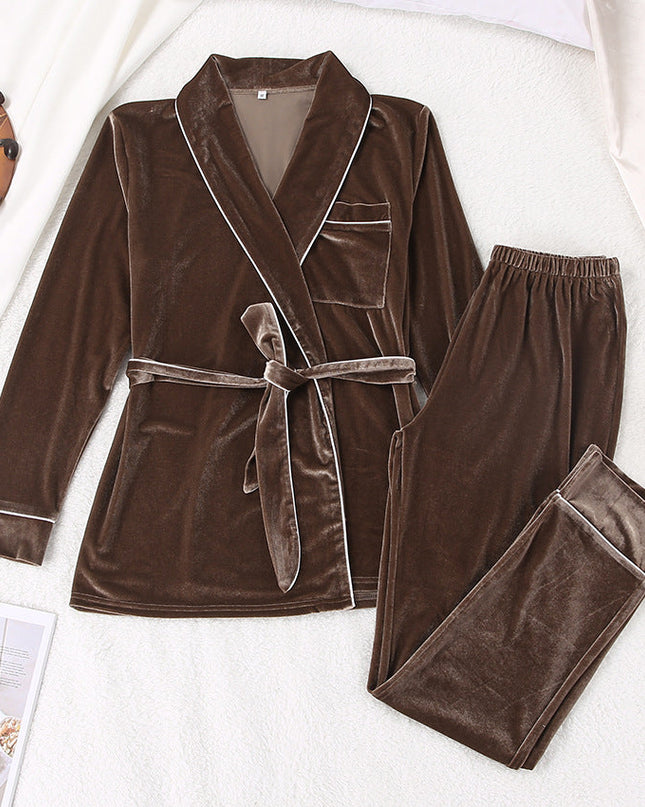 Komplet Kimono z Aksamitu dla Kobiet – Elegancki Szlafrok i Piżama 1