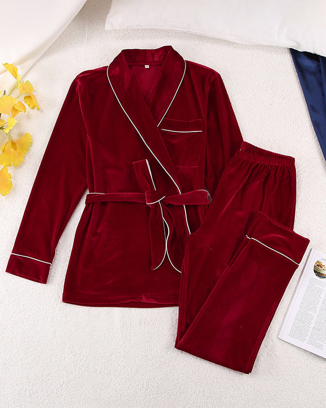 Komplet Kimono z Aksamitu dla Kobiet – Elegancki Szlafrok i Piżama 8