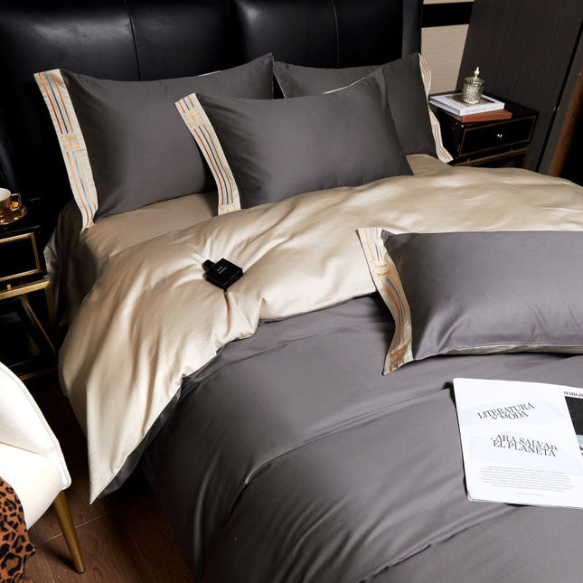 Komplet pościeli EliteCotton Premium z satyny bawełnianej z haftem – antystatyczny, oddychający, nie blaknący, niekurczliwy, z zamkami błyskawicznymi 2