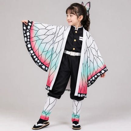 Kostium cosplay anime kimono z mieczem, idealny strój na Halloween dla dzieci i dorosłych, przedstawiający kolorowy 0