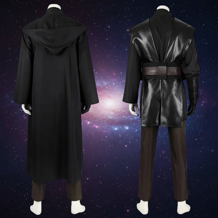 Kostium cosplay Jedi z płaszczem i pasem w kolorze czarnym, dostępny w rozmiarach XS-3XL 2