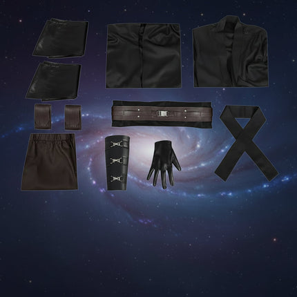 Kostium cosplay Jedi z płaszczem i pasem w kolorze czarnym, dostępny w rozmiarach XS-3XL 5