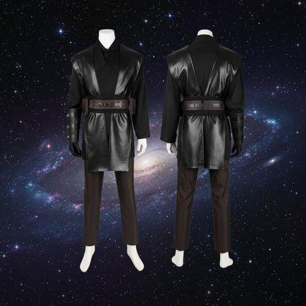 Kostium cosplay Jedi z płaszczem i pasem w kolorze czarnym, dostępny w rozmiarach XS-3XL 6