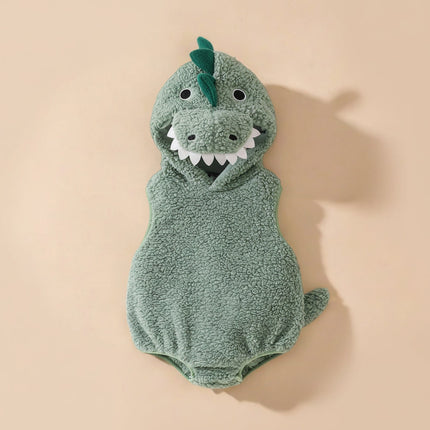 Kostium dinozaura dla dzieci z kapturem w jasnozielonym kolorze, pluszowy strój na Halloween dla chłop 1