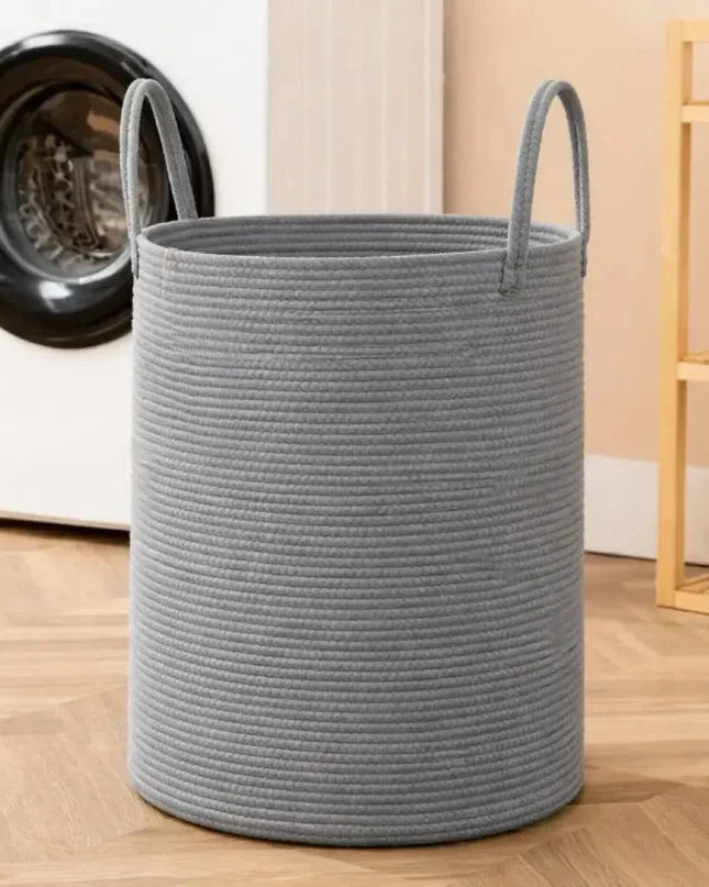 Kosz na pranie z bawełny tkanej, składany 58L w naturalnym i czarnym kolorze, przen 5