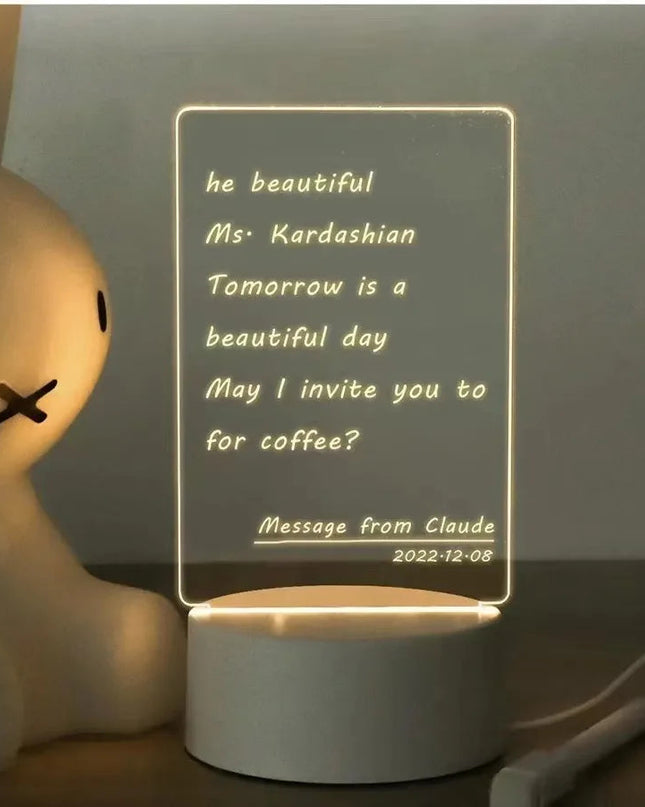 Kreatywna Lampka Nocna LED z Tablicą Ogłoszeń dla Dzieci – Wielofunkcyjna Lampa USB do Sypialni 2