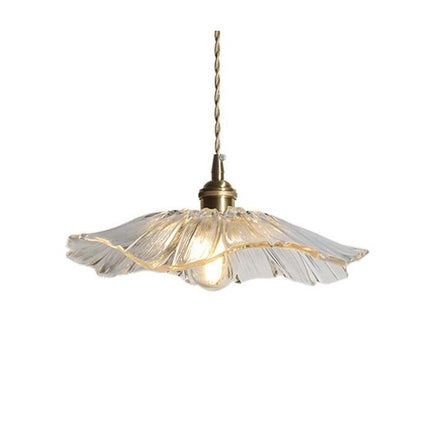 Kreatywna Szklana Lampa Wisząca w Stylu Vintage – Lotosowa, Przezroczysta 11
