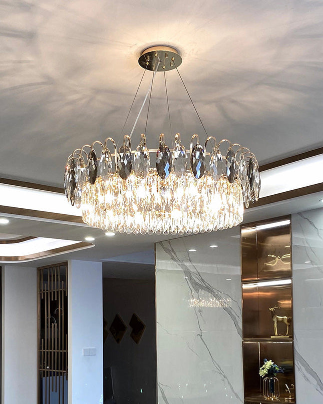 Kryształowy Żyrandol K9 w Różowym Złocie – Elegancki Żyrandol do Salonu, Sypialni i Pokoju z Możliwością Ściemniania 1