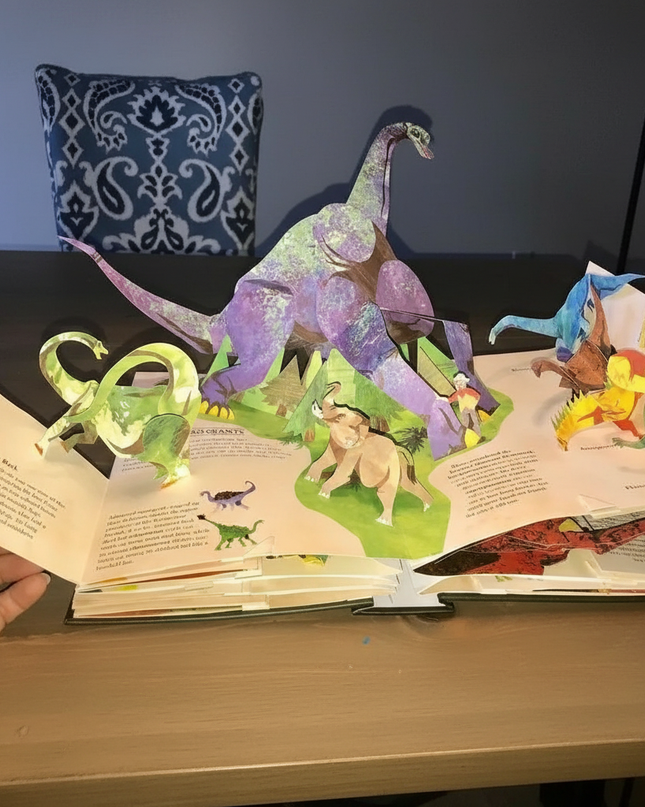 Książka 3D Pop-Up o dinozaurach dla dzieci z interaktywnymi scenami – angażująca przygoda edukacyjna z pełnokolorowymi ilustracjami 2