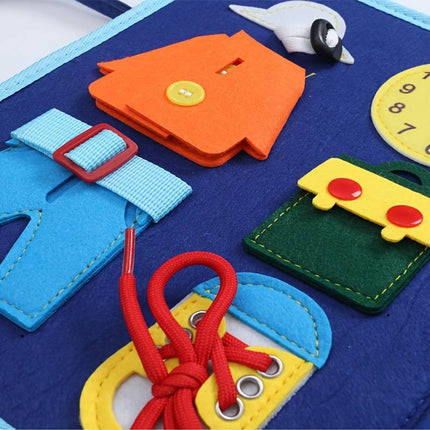 Książka Montessori dla maluchów w wieku 2-5 lat z ćwiczeniami rozwijającymi małą motorykę – interaktywna, cicha książka z miękkiej, nietoksycznej tkaniny 2