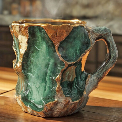 Kubek do kawy z mineralnego kryształu o pojemności 300 ml, elegancki design, unikalny styl i 0