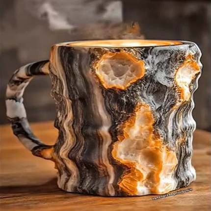 Kubek do kawy z mineralnego kryształu o pojemności 300 ml, elegancki design, unikalny styl i 5