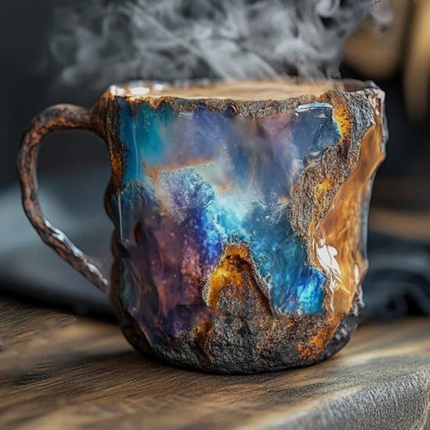 Kubek do kawy z mineralnego kryształu o pojemności 300 ml, elegancki design, unikalny styl i 6