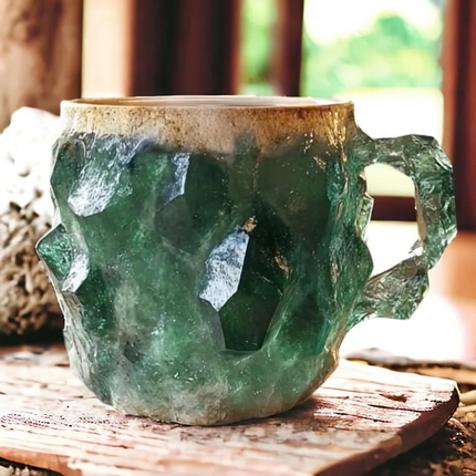 Kubek do kawy z mineralnego kryształu o pojemności 300 ml, elegancki design, unikalny styl i 7