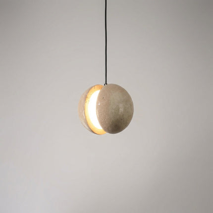 Kulista lampa wisząca z oświetleniem LED – kompaktowy design z naturalnego kamienia do nowoczesnych wnętrz 2