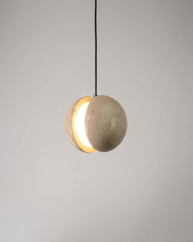 Kulista lampa wisząca z oświetleniem LED – kompaktowy design z naturalnego kamienia do nowoczesnych wnętrz 2