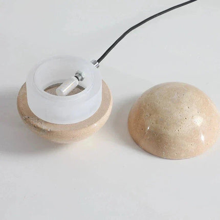 Kulista lampa wisząca z oświetleniem LED – kompaktowy design z naturalnego kamienia do nowoczesnych wnętrz 4