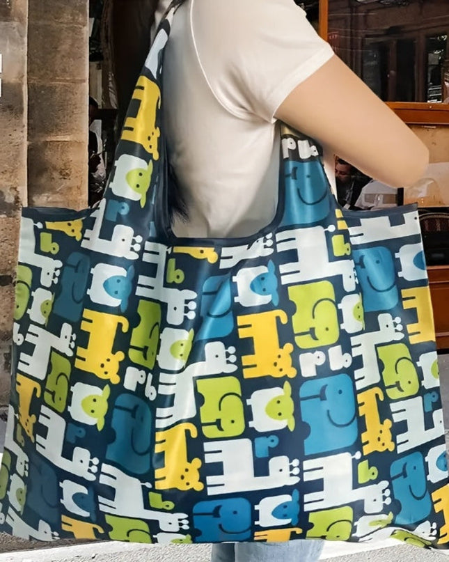 Kwadratowa torba wielokrotnego użytku na zakupy i do codziennego użytku – lekka, wytrzymała tkanina – ekologiczny, nowoczesny design 5