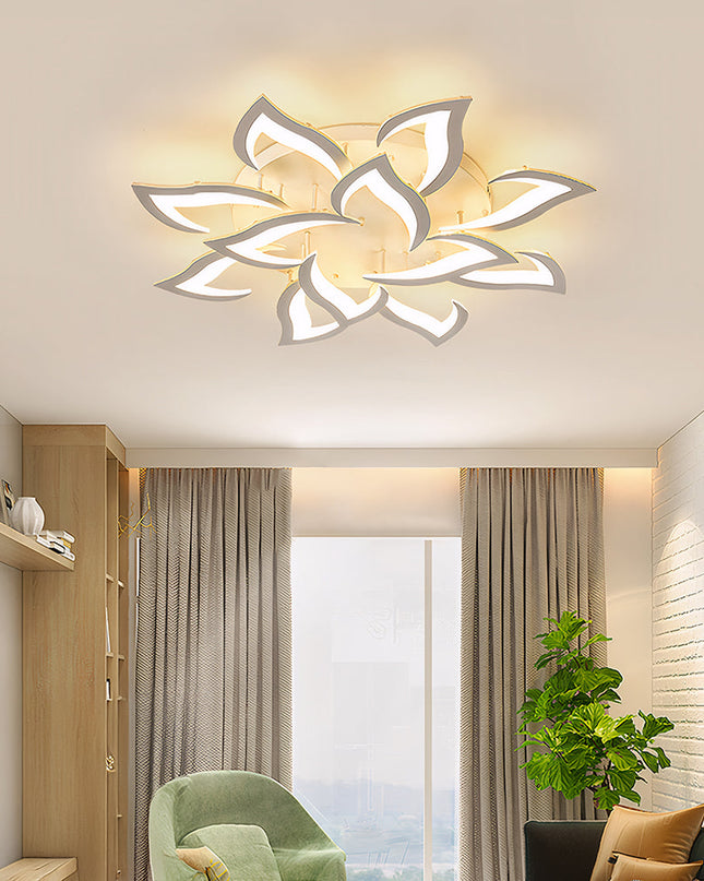 Kwiatowa Lampa Sufitowa LED 55/66 cm do Salonu i Sypialni – Elegancki Design z Wydajnością 3200 Lumenów 10