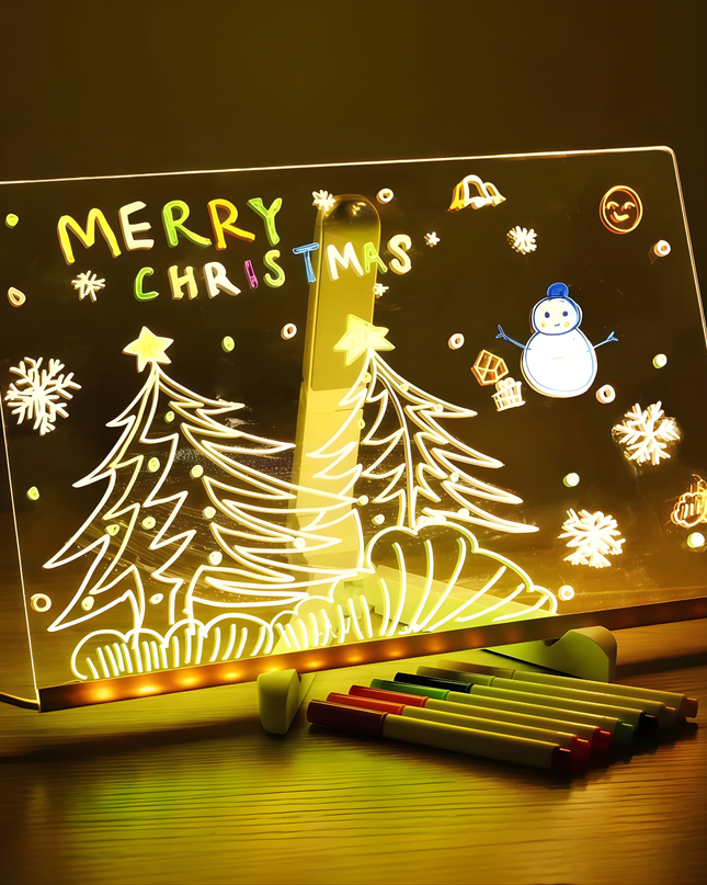 LED Light Panel with 7 Neon Colors – USB-Powered Acrylic Board for Creative Drawing and Decoration 1