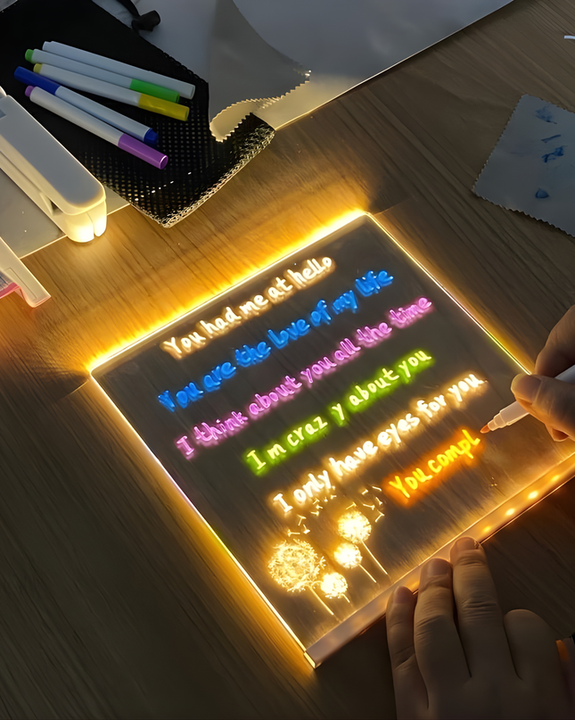 LED Light Panel with 7 Neon Colors – USB-Powered Acrylic Board for Creative Drawing and Decoration 2